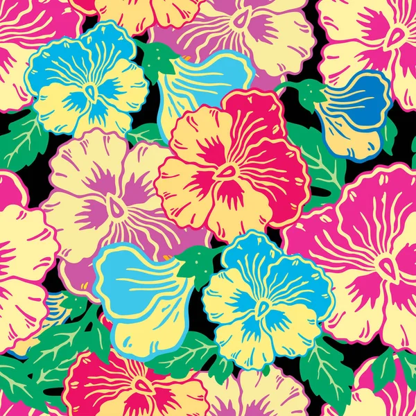 Renkli dekoratif pansies Dikişsiz desen