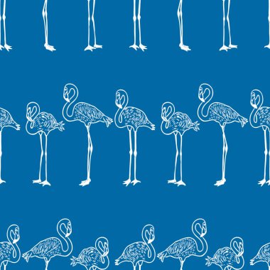 Ayakta karikatür flamingolar kesintisiz arka plan
