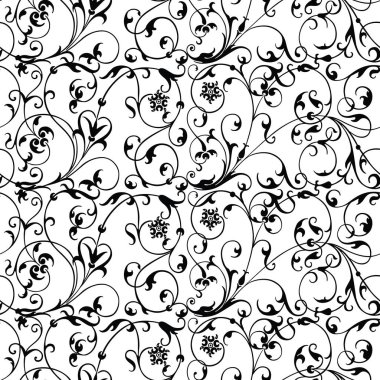 Seamless vector pattern from floral vintage elements clipart