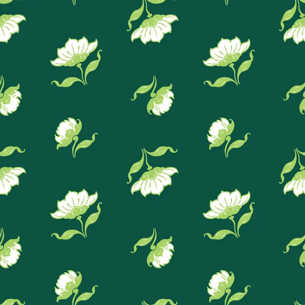 装飾的な様式化された菊のシームレスなパターン — ストックベクタ