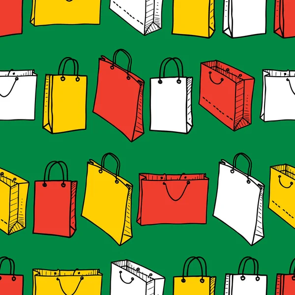 Fondo Sin Costuras Coloridas Bolsas Compras — Archivo Imágenes Vectoriales