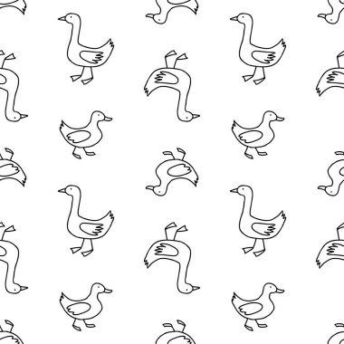 Anahatlar karikatür ördekler ve kazlar Dikişsiz desen