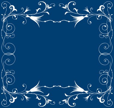 Dekoratif çiçek çerçeveli vektör tebrik kartı