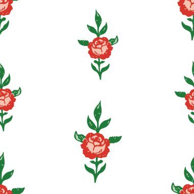 Dekoratif kırmızı eski güllerin kusursuz arkaplanı