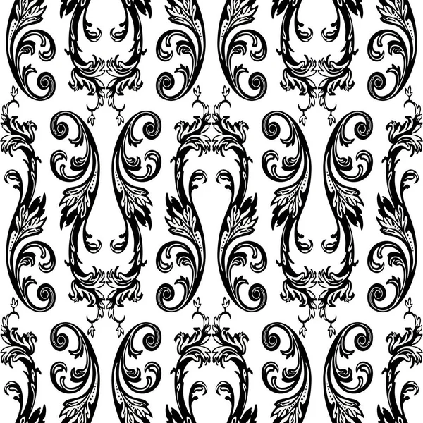バロック様式のヴィンテージの花の装飾要素のシームレスなパターン — ストックベクタ