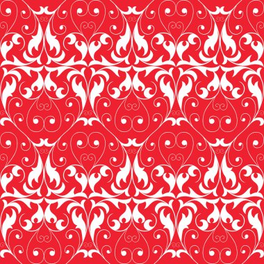 Süslü çiçek elementlerinin kusursuz vektör deseni