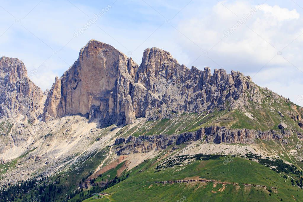 Latemar mountain in the Dolomites, Italy