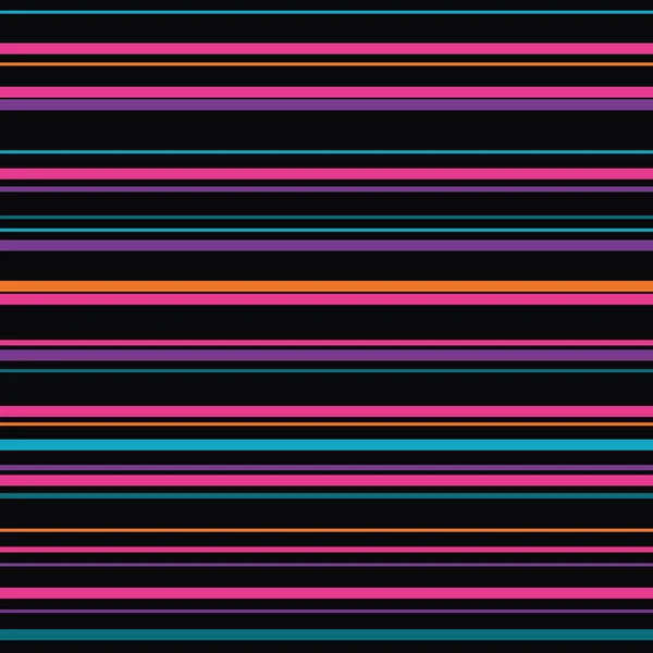 Koyu renk arka planda parlak turuncu, pembe, deniz mavisi ve mor renkte yatay çizgiler var. Kumaş, duvar kağıdı, hediye paketi, parti dekorasyonu ve mevsimlik projeler için mükemmel çok yönlü ve modern bir tasarım..