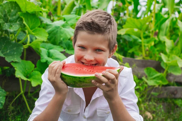 Baby Schöne Haben Wassermelone Rot Der Natur Sommer Und Herbst — Stockfoto