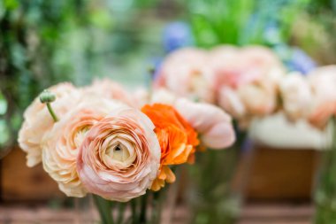 Bahar çiçekleri güzel bir buket sevdiklerini, iş arkadaşları için bir hediye olarak. Bir hediye için Mart 8 güzel kadın