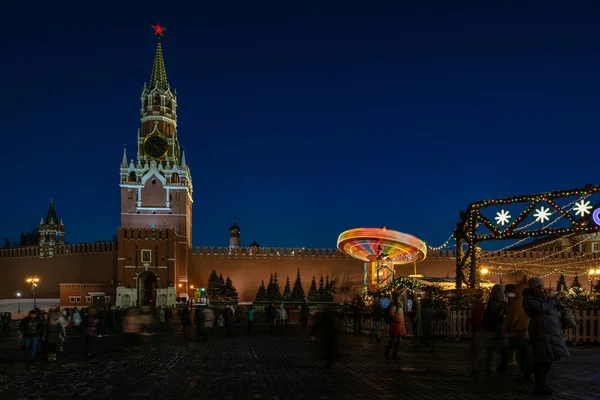 Widok na Boże Narodzenie i nowy rok ozdoba na placu czerwonym — Zdjęcie stockowe