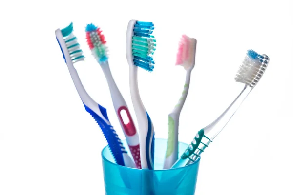 New and old used toothbrushes — Stock Photo, Image