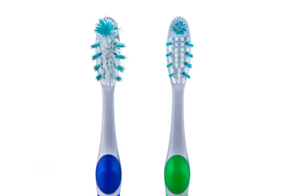 New and old used toothbrushes — Stock Photo, Image