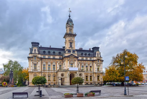 Neo Reneszánsz Városháza Nowy Sacz Lengyelország Őszi Nap — Stock Fotó