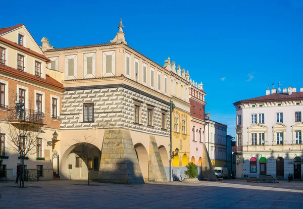 Scenic View Renaissance Tenement Houses Market Square Old Town Tarnow — Stock Photo, Image