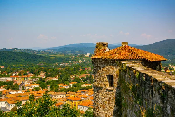 Schilderachtig Uitzicht Toren Van Middeleeuws Kasteel Gorizia Stad Centrum Friuli — Stockfoto