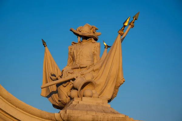 Fragmento Decorativo Portão Leopold Castelo Bratislava Eslováquia Luz Pôr Sol — Fotografia de Stock