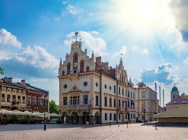 Câmara Municipal Praça Principal Rzeszow Capital Regional Podkarpackie Voivodeship Polônia — Fotografia de Stock
