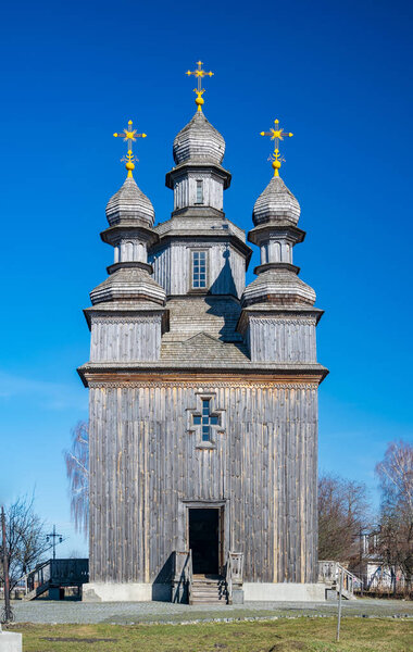 Traditional Wooden George's Church in Sedniv, Chernihiv region, Ukraine