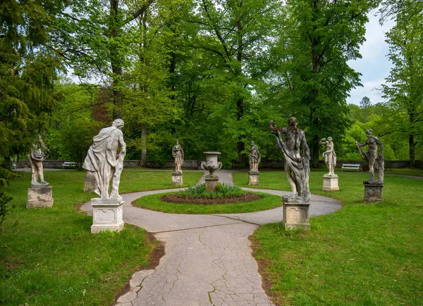 Sculptures in park of Konopiste castle near Prague, Benesov, Czech republic