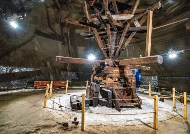 Salt Mine Salina Turda Ahşap at değirmeni, Romanya