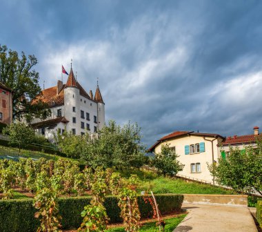 Nyon Şatosu, Nyon, Vaud, İsviçre manzaralı