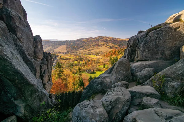 Impresionante Vista Desde Fortaleza Tustán Hasta Soleado Valle Las Montañas — Foto de Stock