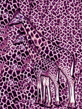 Zürafa ve hayvan seamless modeli soyut Illustration. Renkli grafikleri. Arka plan, duvar kağıdı, kapakları ve ambalaj tasarımı.