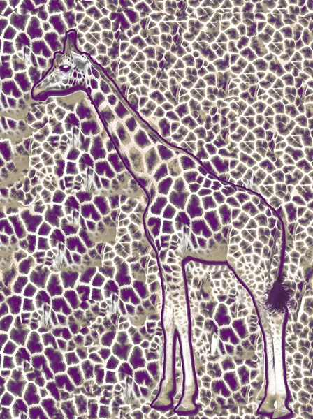 Ilustración abstracta de jirafa y patrón sin costura animal. Gráficos en color. Diseño para fondo, papel pintado, cubiertas y envases . — Foto de Stock