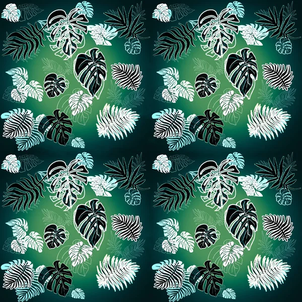 Tropická zelené listy bezproblémové růžový podtisk. Exotické tapety — Stock fotografie