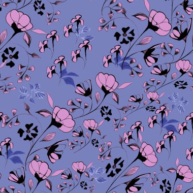 Küçük çiçek sevimli desen. Küçük rengarenk çiçekler. Beyaz sırt