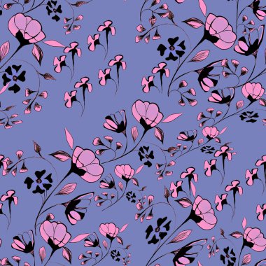 Küçük çiçek sevimli desen. Küçük rengarenk çiçekler. Beyaz sırt