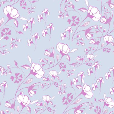 Desen Çiçekler bir sprig üzerinde. Kağıt ve kumaş üzerine baskı için modaya uygun baskılar için zarif şablon. Duvar kağıdı. Doku ve Arka Plan