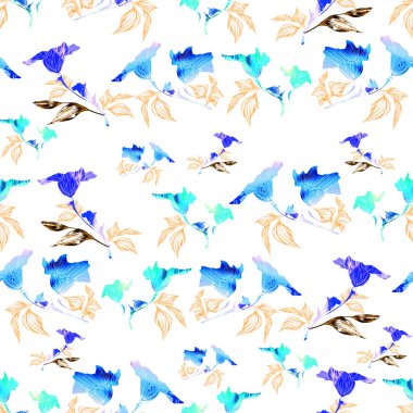 Renkli çan. Çiçekli broşürler. Von deseni. Doku Tesisleri