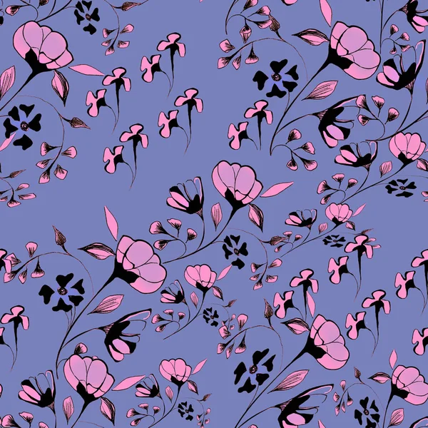 Küçük çiçek sevimli desen. Küçük rengarenk çiçekler. Beyaz sırt