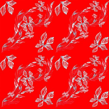 Moda için dikişsiz tasarım desenleri uçan kelebekler ile Trendy renkli tropikal ve palmiye yaprakları, kumaşlar ve renkli bir arka plan üzerinde açık beyaz bir arka plan üzerinde tüm baskılar.