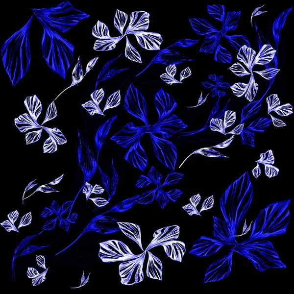 Folhas tropicais e palmeiras coloridas da moda com borboletas voando padrões de design sem costura para moda, tecidos e todas as impressões em um fundo branco claro em um fundo colorido . — Fotografia de Stock