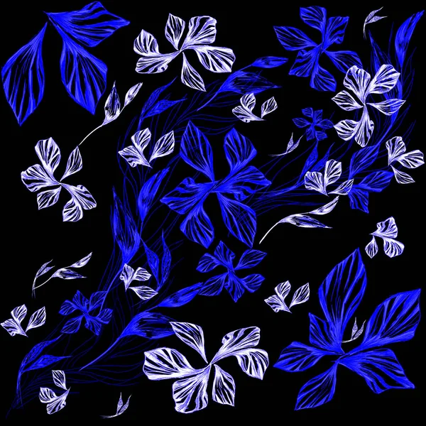 Módní barevné tropické a palmové listy s motýly, které létají hladce do vzorů pro módu, tkaniny a všechny otisky na světle bílém pozadí na barevném pozadí. — Stock fotografie
