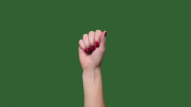 Yeşil ekran. Chromakey. Kapı çalıyor kadın yumruk.