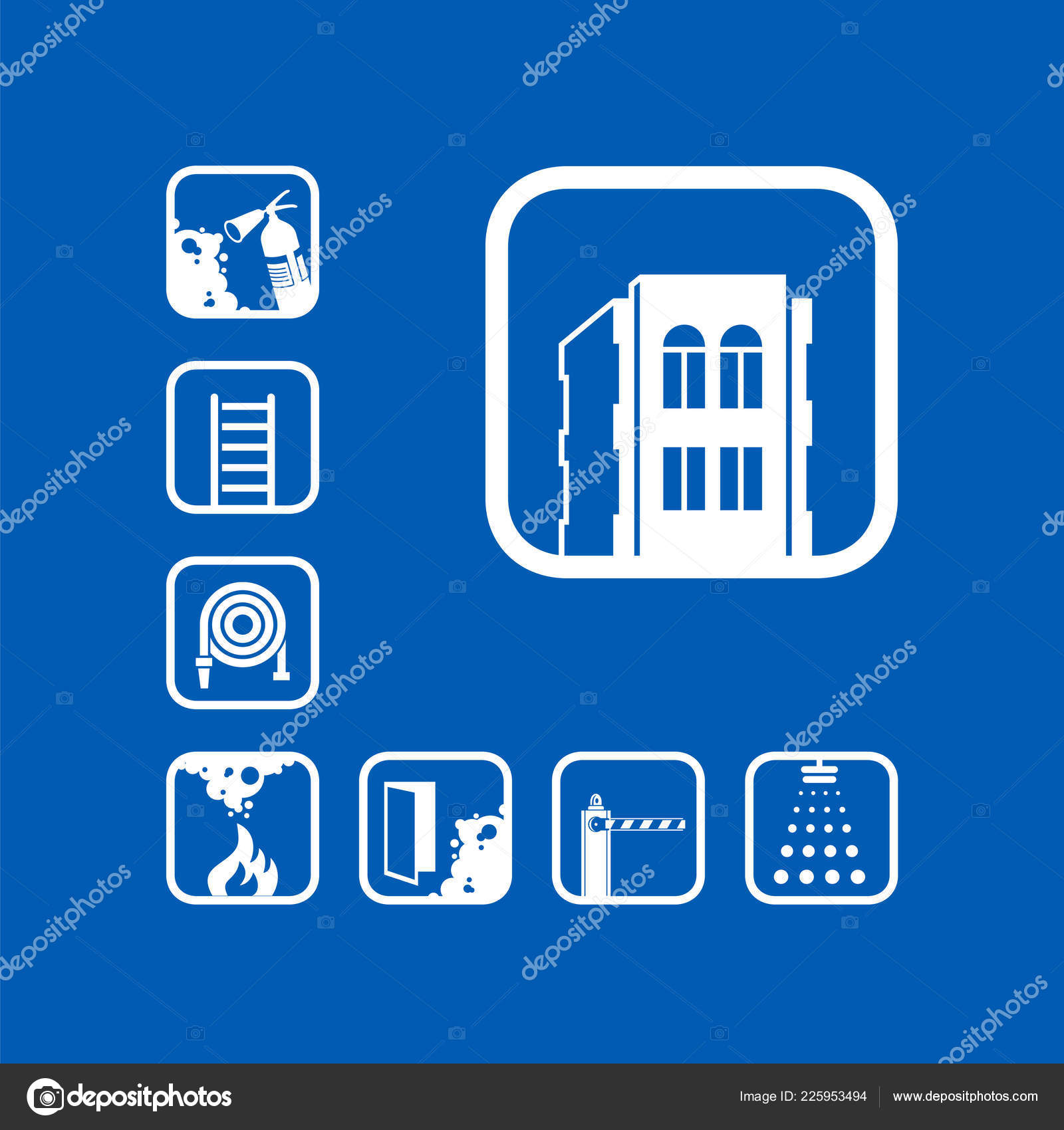 Smart Home Icon White Sign Blue Background Graphic Pictograms Exclusive Stock Vector C Lyusaren Gmail Com