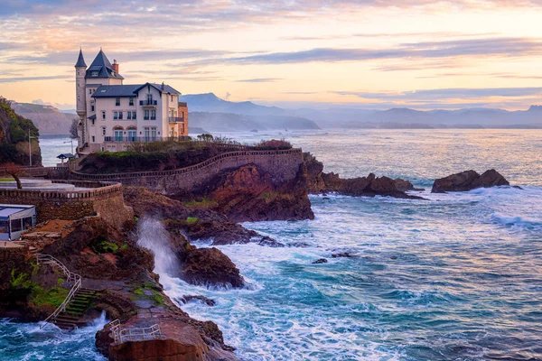 Biarritz France Golfe Gascogne Côte Basque Rocheuse Océan Atlantique Plein — Photo