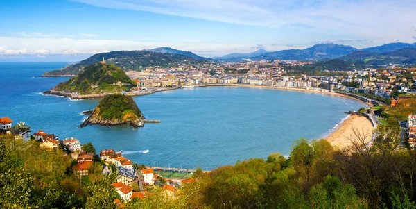 San Sebastian Donostia Stad Baskenland Spanje Panoramisch Uitzicht Met Concha — Stockfoto
