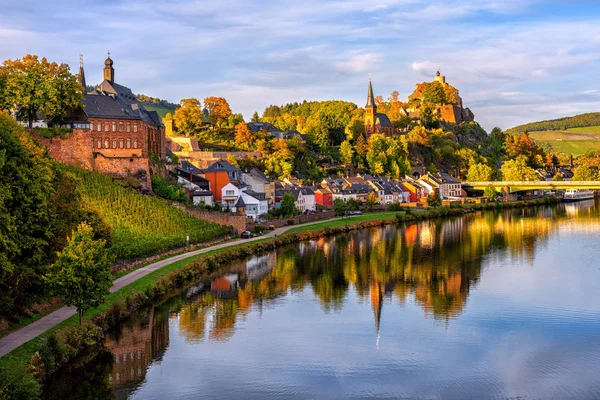 Kota Tua Bersejarah Saarburg Perbukitan Lembah Sungai Saar Jerman Dalam — Stok Foto