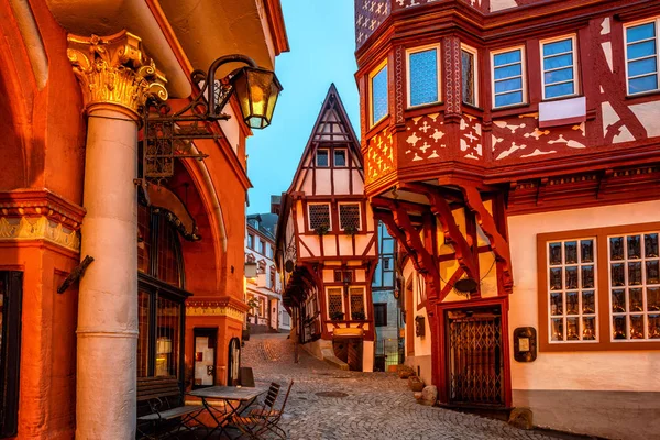 Bernkastel Kues Picturesque Half Timered Houses Medieval Old Town Felle — стоковое фото