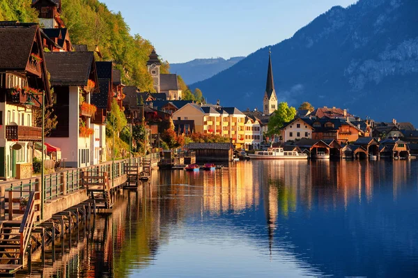 Hallstatt Desa Kayu Yang Indah Danau Hallstatt Eropa Alpen Austria — Stok Foto