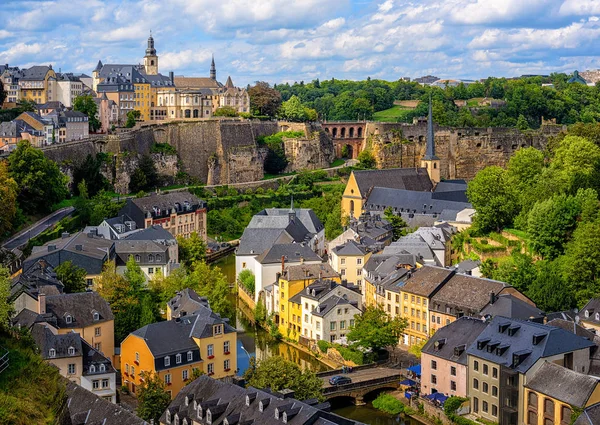 卢森堡市 卢森堡大公国的首府 可以看到旧城区和格朗德 — 图库照片
