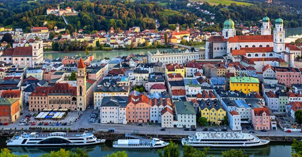 Historický Passau Staré Město Ležící Mezi Řekami Dunaj Inn Německo — Stock fotografie