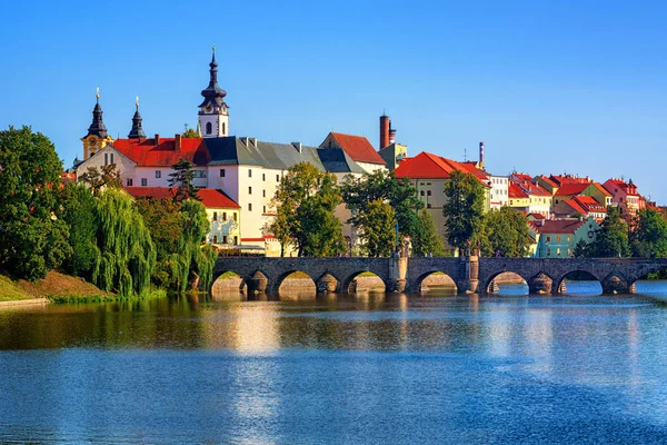 Historiska Pisek Gamla Stan Tjeckien Med Sten Gamla Bron Pisek — Stockfoto