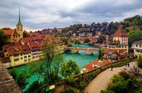 Bern Ibukota Swiss Situs Warisan Budaya Dunia Unesco Pemandangan Atap — Stok Foto