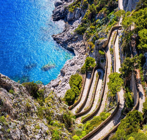 Via Krupps, pulau Capri, Italia — Stok Foto